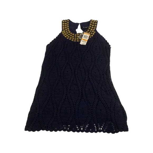 NWT INC Crochet Studded Sleeveless Blouse - Picture 1 of 7